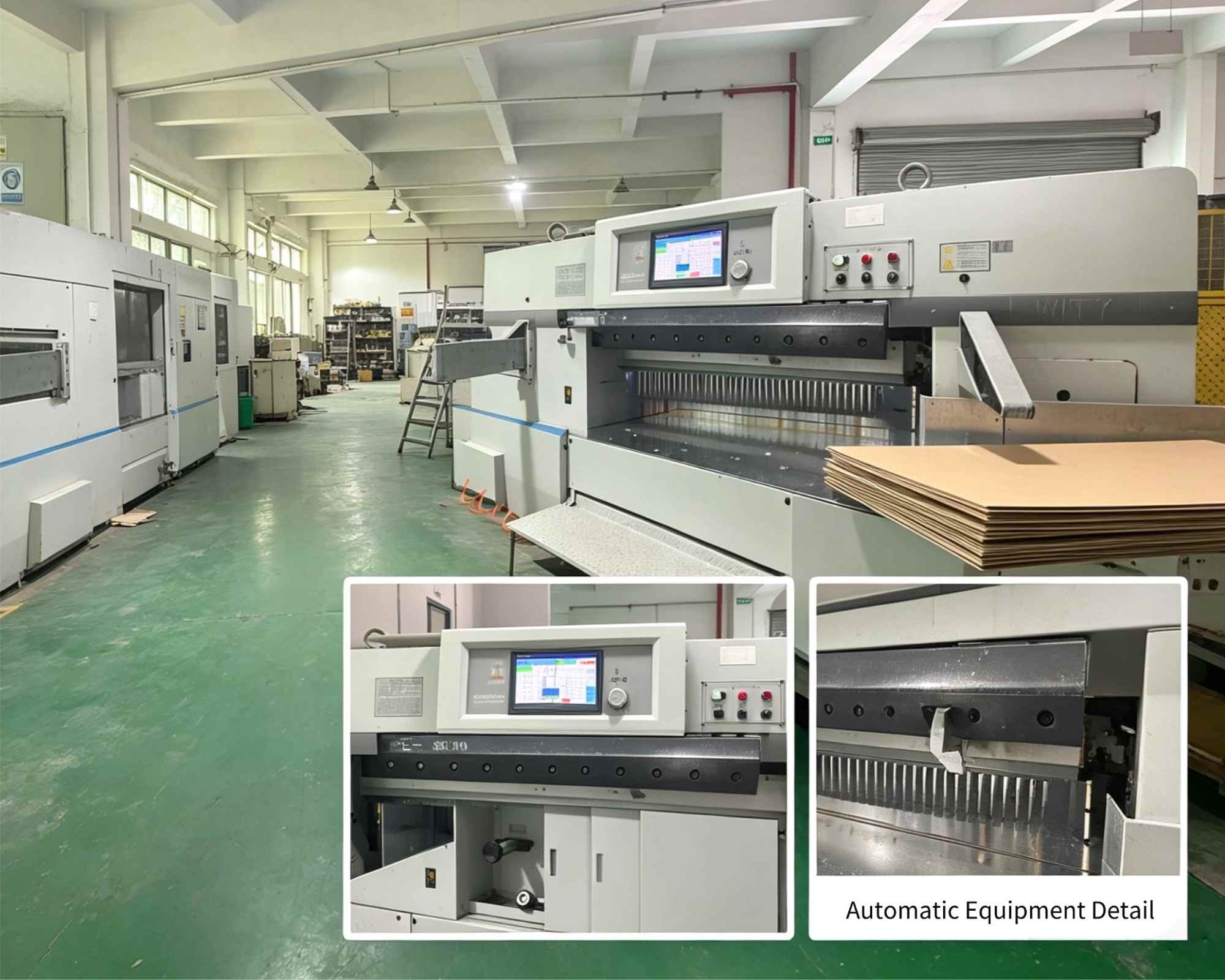 Runhee paper hanger factory, automatic cutting equipment.