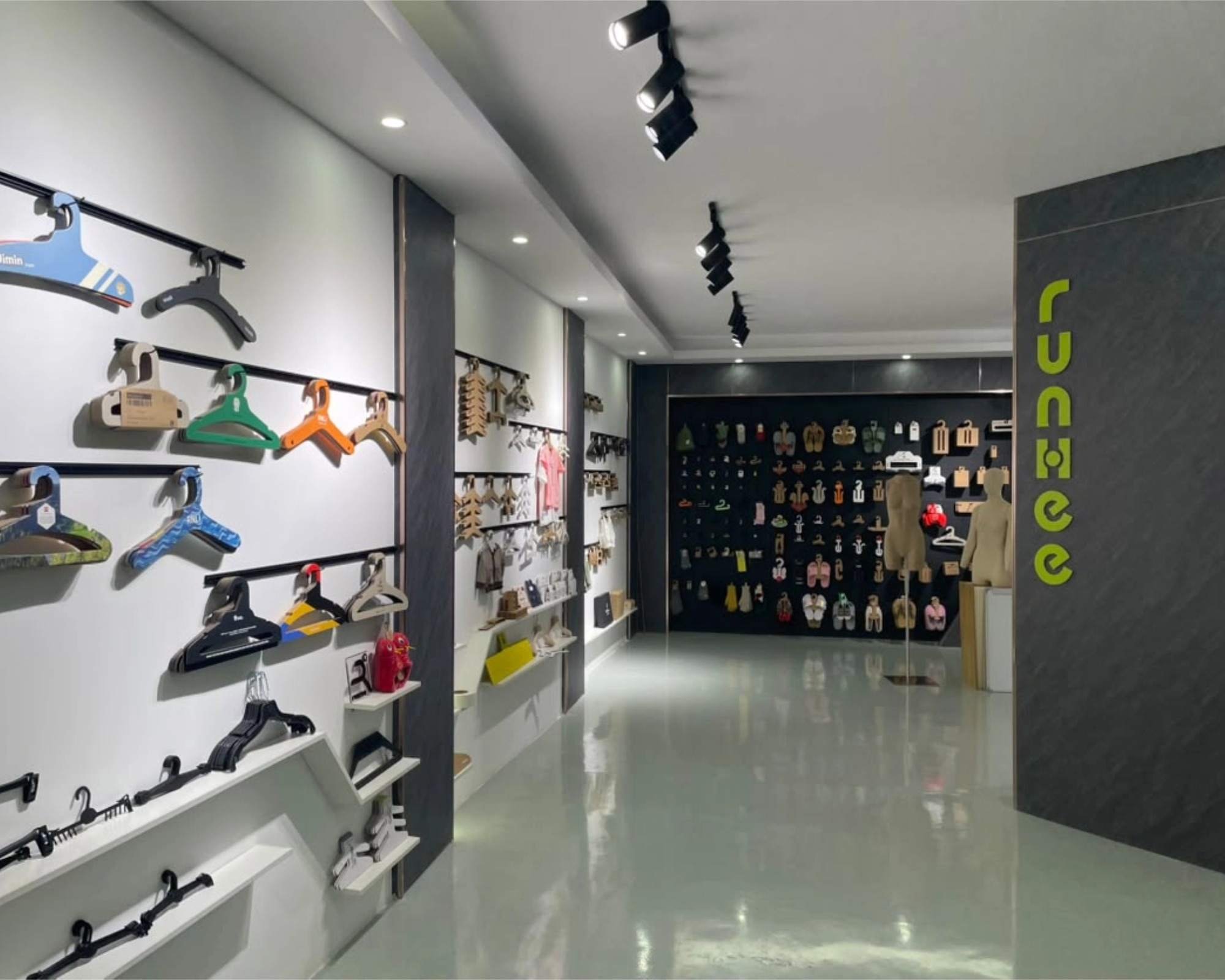 Runhee paper hanger showroom, full product range display.